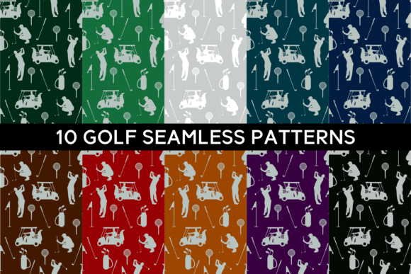 10 Golf Seamless Patterns for Creative Projects