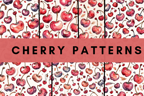 Cherry Patterns Watercolor: A Versatile Digital Resource for Creative Projects