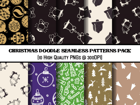 Christmas Doodle Seamless Patterns Pack: A Versatile Tool for Creative Projects