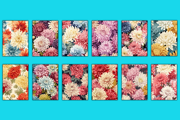 Chrysanthemums Patterns: A Versatile Digital Resource for Creative Projects