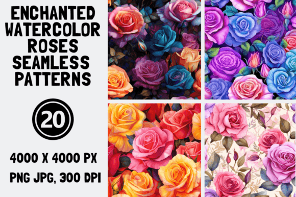Enchanted Watercolor Roses Patterns: A Timeless Design for Creative Projects