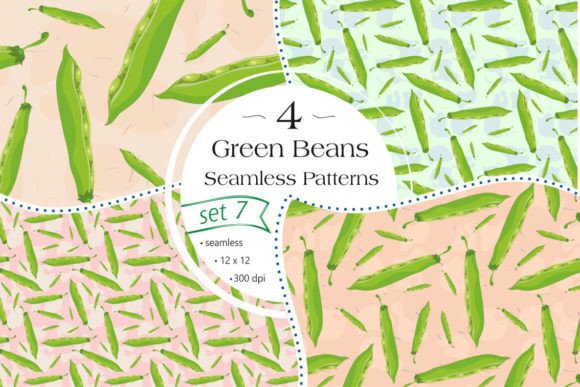 Exploring the Versatility of Beans Seamless Patterns - Set 7 and 4 Awesome Green Beans Digital Paper Pack