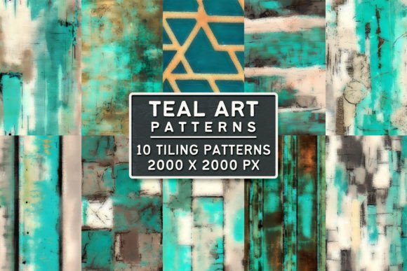 Free Seamless Tiling Teal Art Patterns