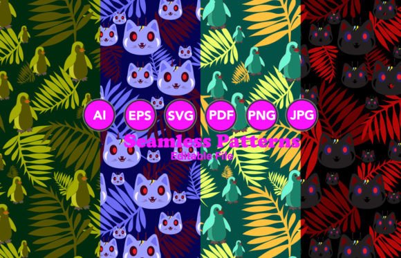 Leave Seamless Patterns for Versatile Design Projects
