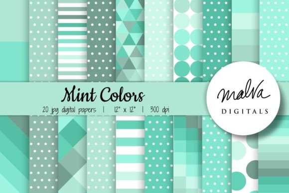 Mint Colors Geometric Patterns