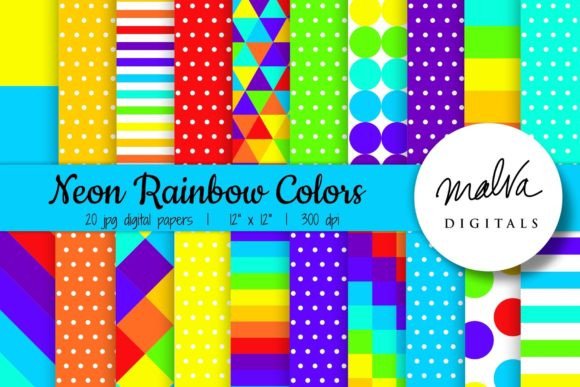 Rainbow Neon Colors Geometric Patterns: A Vibrant Tool for Creative Expression