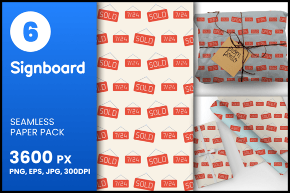 Signboard Seamless Patterns: A Versatile Design Resource for Creatives and Businesses