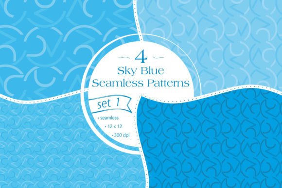 Sky Blue Seamless Patterns - Set 1