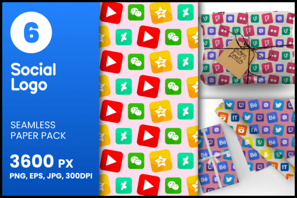 Social Logo Seamless Patterns for Creative Projects
