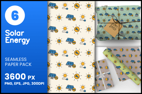 Solar Energy Seamless Patterns: Creative and Practical Uses for Design Projects