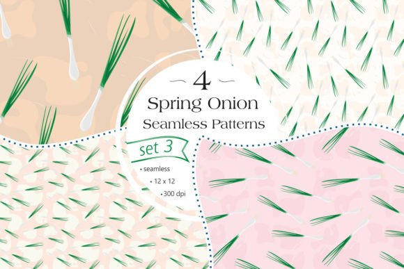 Spring Onion Seamless Patterns - Set 3: A Versatile Digital Paper Pack for Creative Projects