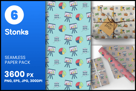 Stonks Seamless Patterns for Creative Projects