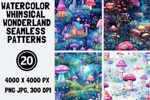 Watercolor Whimsical Wonderland Patterns